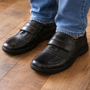 Black Leather Joseph Seibel Shoe Loafer Extra Wide"K" Size 41 Us8